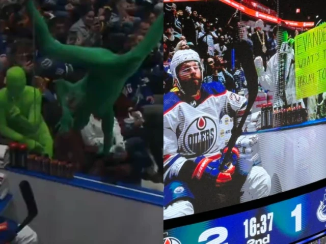 Canucks' Green Men returned for playoffs and had epic troll on Evander Kane