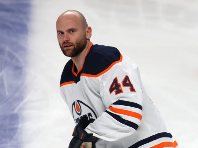 Former Oiler Zack Kassian pumps up the crowd at Rogers Place during Game 3