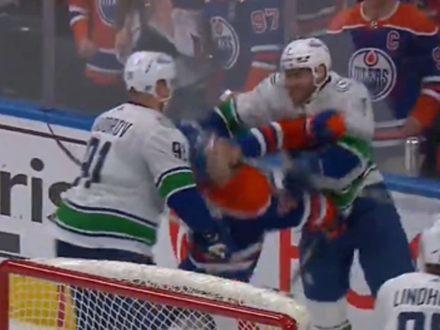McDavid and Canucks’ Soucy get into scrum after Game 3