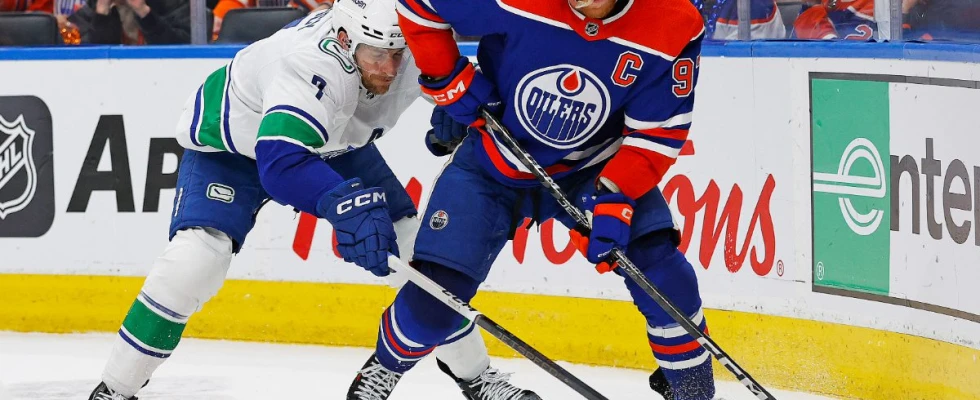 Canucks’ Carson Soucy to get hearing for McDavid cross-check; Zadorov fined $5,000