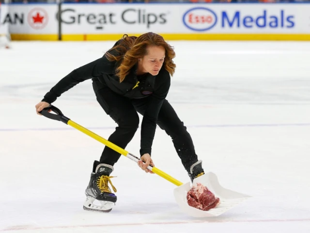 New Oilers tradition? A fan threw some Alberta beef on the ice in Edmonton