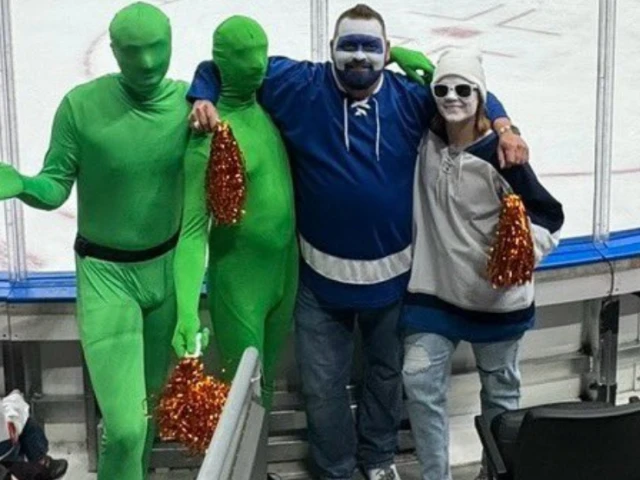 Canucks Green Men imposters sent to Oilers game for cringeworthy ad campaign