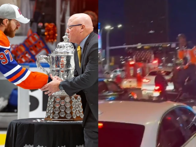 Oilers fans honked car horns for hours in Edmonton last night