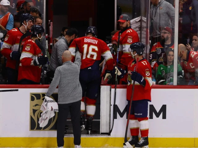 Panthers’ Aleksander Barkov leaves Game 2 after high hit by Oilers’ Leon Draisaitl