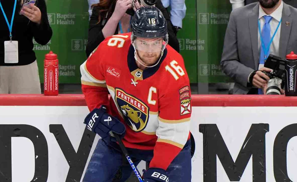 Panthers’ Barkov doesn’t return to Game 2 after taking high hit from Draisaitl