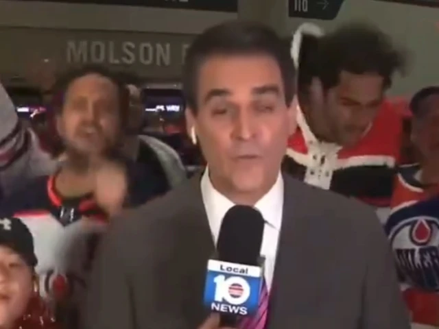 Florida news report interrupted by delirious Oilers fans