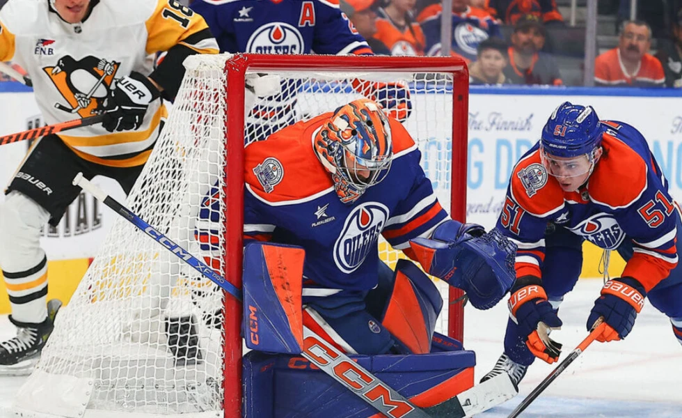 Oilers put 50 shots on goal to steamroll Penguins in shutout win