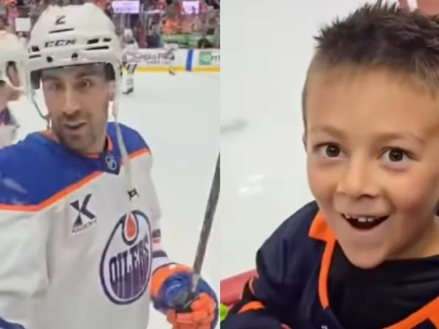 Bouchard makes adorable Halloween trade with young Oilers fan