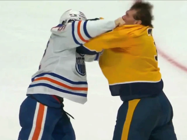 WATCH: Vasily Podkolzin lands knockout punch in first fight with Oilers