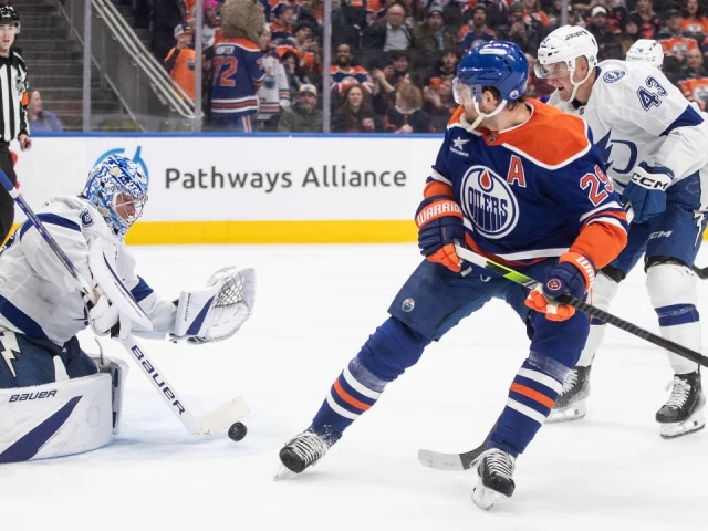 Leon Draisaitl scores league-leading 20th as Oilers edge past Lightning