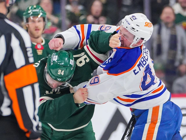 WATCH: Oilers defenceman Ty Emberson trades punches with Wild winger