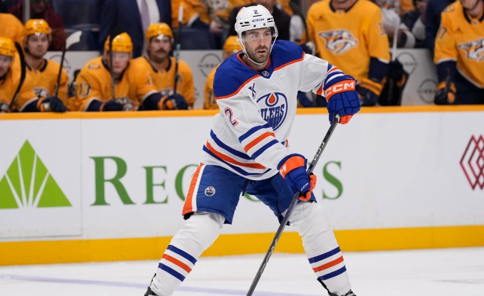 Oilers’ Evan Bouchard set to play vs. Golden Knights