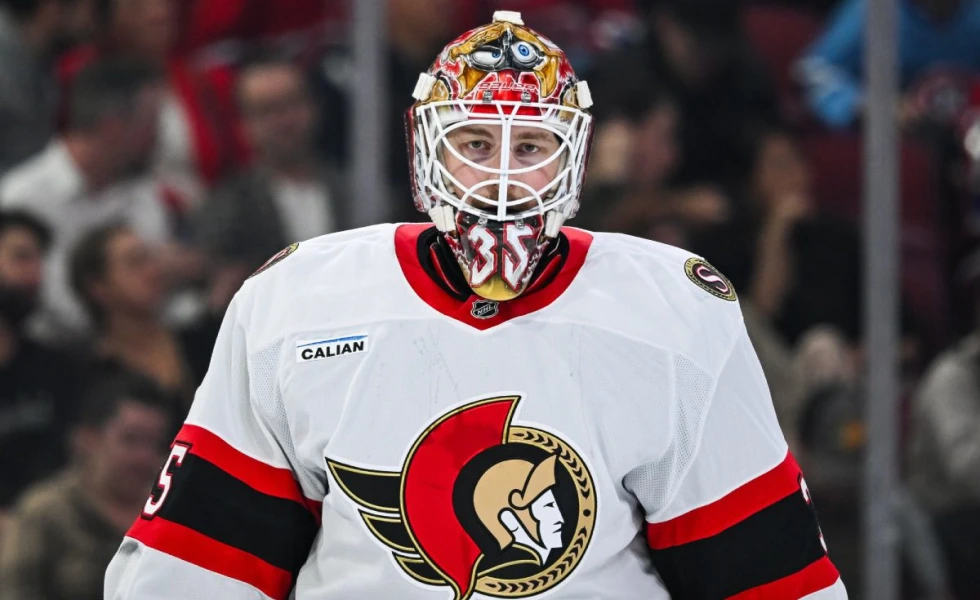 Senators’ Linus Ullmark leaves games vs. Oilers with upper-body injury