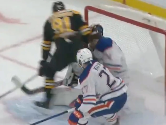 Edmonton Oilers goalie Stuart Skinner got ran over by Bruins' Zadorov