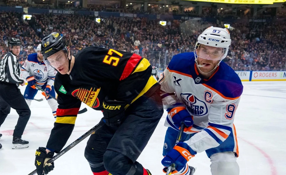 Canucks’ Tyler Myers to have hearing for cross-checking Oilers’ Evan Bouchard