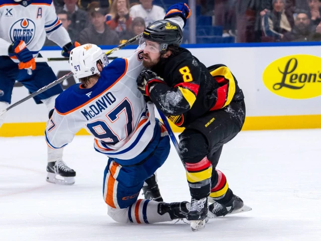 Oilers’ Connor McDavid suspended three games for cross-checking Canucks’ Conor Garland