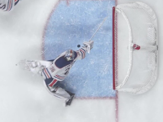 Oilers’ Campbell reaches back to absolutely rob Wild’s Maroon with unreal paddle save