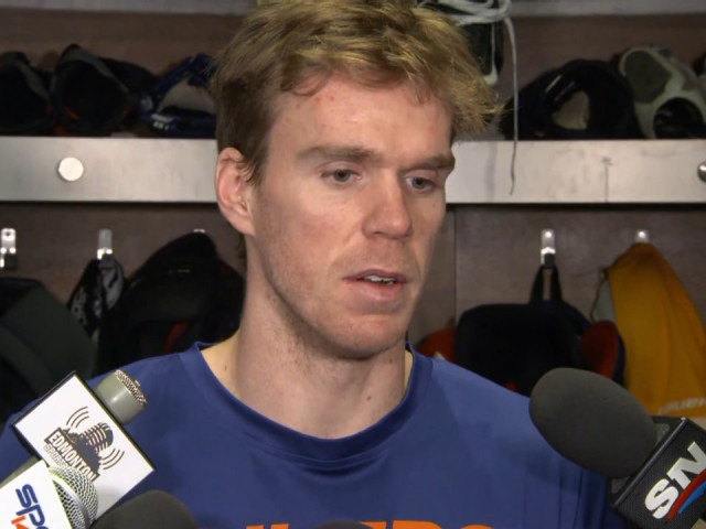 Oilers’ McDavid sends thoughts to Adam Johnson’s family, and weighs in on neck guards