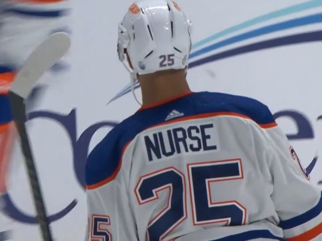 Nurse snipes shot off post and in to put Oilers on the board