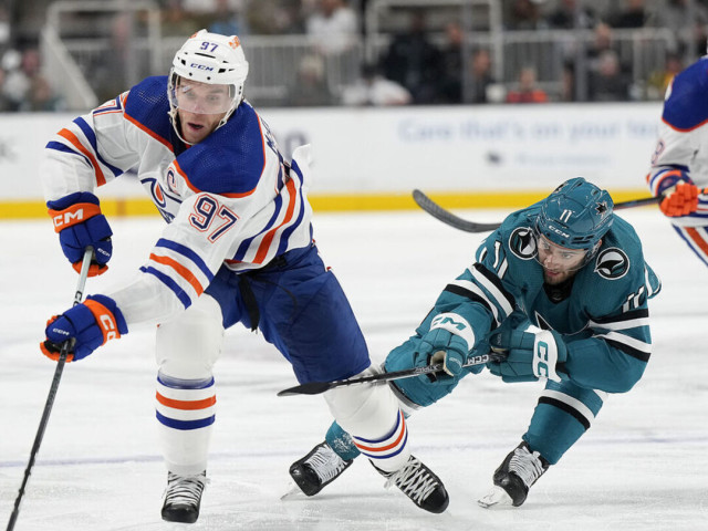 Oilers lose basement battle with Sharks, fall to 2-9-1