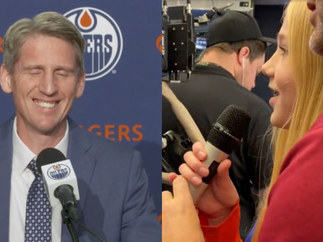 Daughter of Oilers coach Knoblauch surprises dad after big win