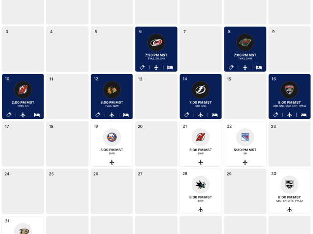 The Sked Ahead: Six-game homestand and two three-game trips on tap for Oilers in December