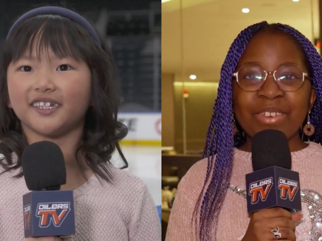 Kids take over Oilers game-day coverage with adorable content
