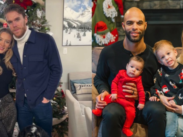 Oilers players share adorable Christmas photos with families