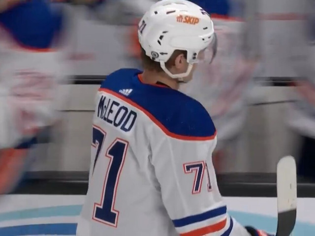 McLeod gives Oilers hot start with goal 59 seconds into game vs. Sharks