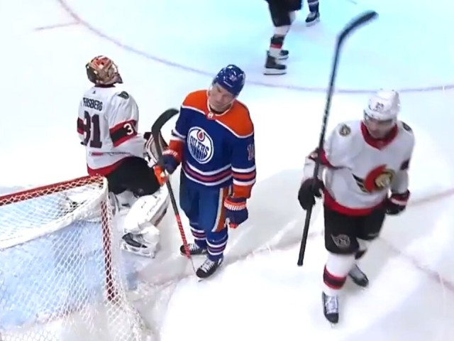 Oilers’ Hyman records his third hat trick of the season, fourth of his career