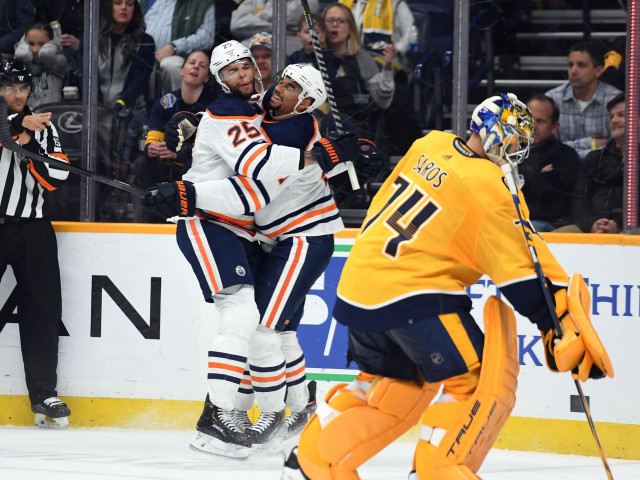 Milestone night in Edmonton as Oilers’ Darnell Nurse plays 600th game, Evander Kane scores 600th point