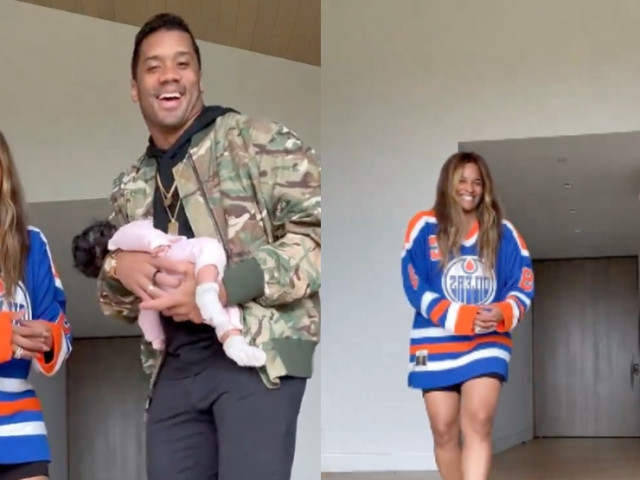 Pop star Ciara wears Oilers jersey in video posted to social media