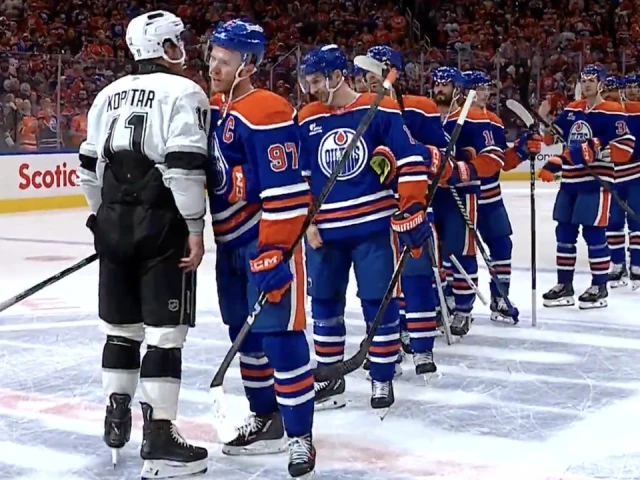 Oilers and Kings exchange handshakes after six-game series