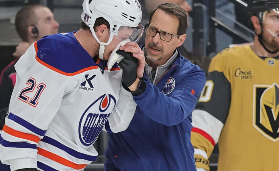 Knights' Roy to have hearing for cross-checking Oilers' Frederic