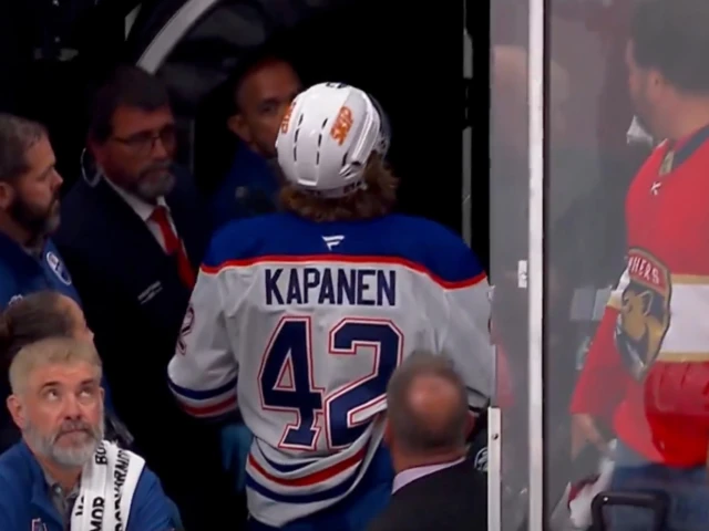 Panthers fan dumps drink on Edmonton Oilers player in Florida