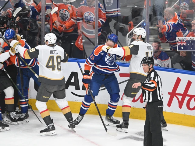 Best Oilers Fights of 2024-25: Trent Frederic and Nic Hague drop gloves as playoff series with Golden Knights erupts
