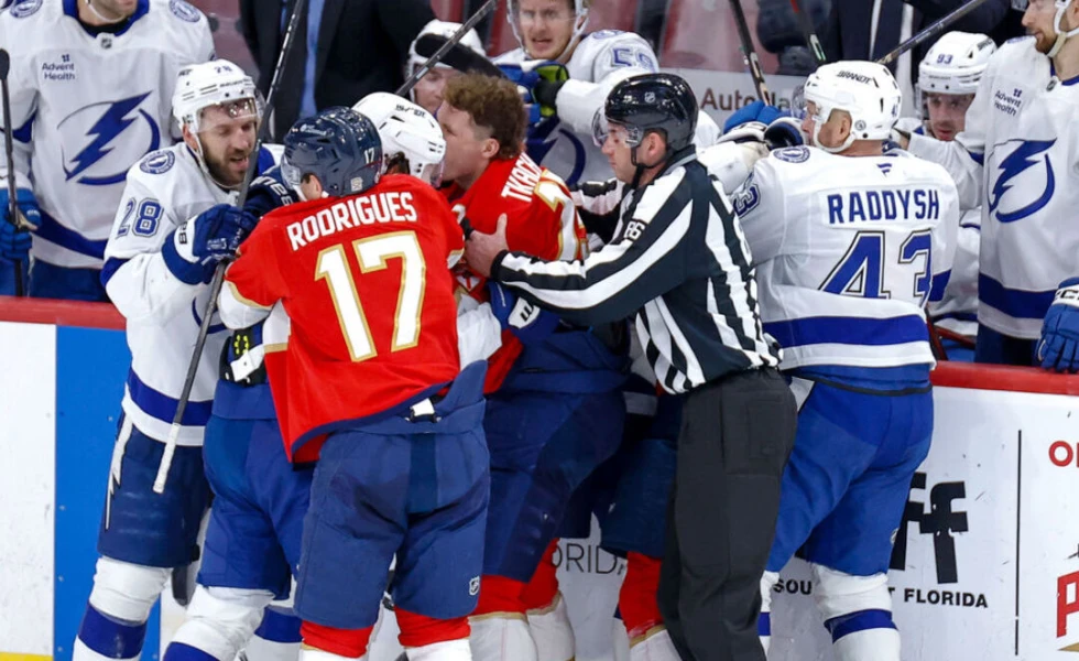Panthers, Lightning combine for 4 ejections in 1st period of exhibition