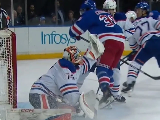 Oilers’ Skinner makes clutch glove save to preserve lead late vs. Rangers