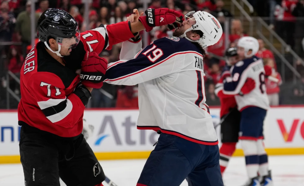 Devils, Blue Jackets combine for 64 PIMs, four fights in second period