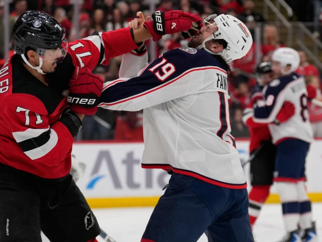 Devils, Blue Jackets combine for 64 PIMs, four fights in second period