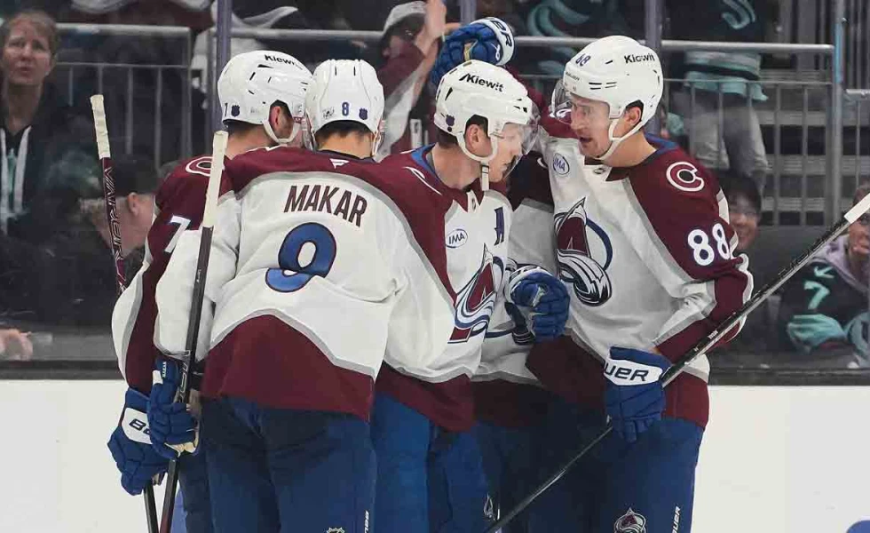 NHL Roundup: MacKinnon has two goals, assist as Avalanche beat Kraken