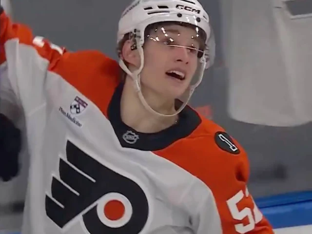 Flyers’ Barkey races and re-directs first career goal in vs. Oilers