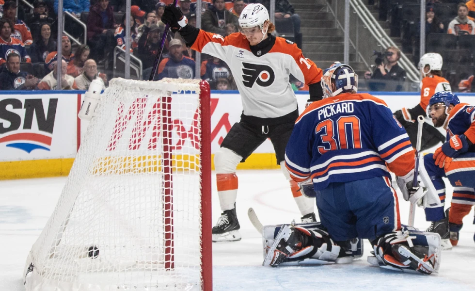 Oilers handed second straight loss as Tippett, Seeler lead Flyers to win