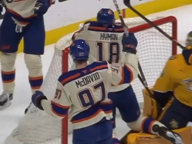 Oilers’ McDavid helps set up Hyman goal to push point streak to 20 games