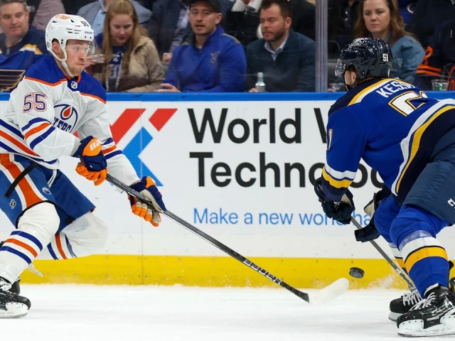 Oilers give up four unanswered goals in second period, lose to Blues