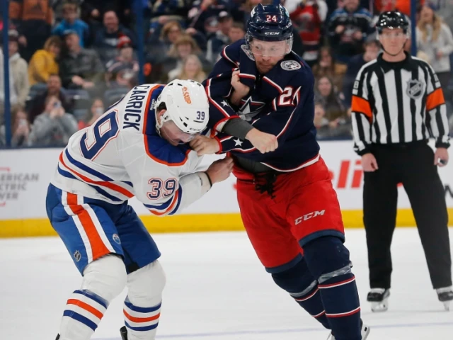 Carrick fights but Oilers lose to Blue Jackets in sleepy tilt